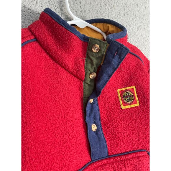 Little Levi’s Vintage Red Fleece Pullover Kids Size 6 Snap Collar Sweatshirt - Picture 9 of 14